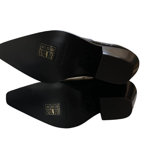 NWOB Dundas X Revolve Gigi Leather Metal Cap Toe Bootie Black Size 5.5 - Picture 8 of 12